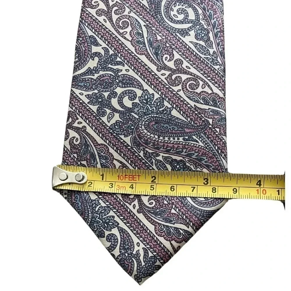 CHRISTIAN DIOR Vintage Necktie 100% Silk Fabric Woven in Italy - Made in USA